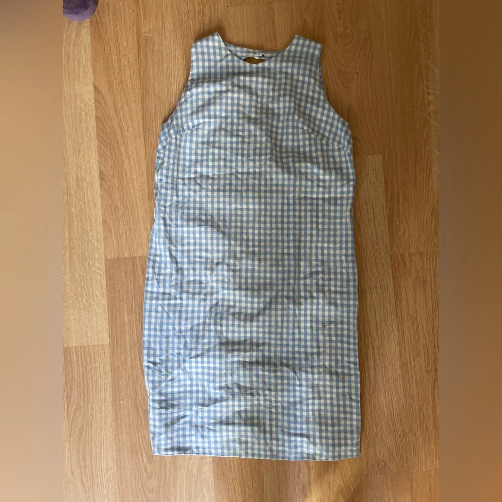 Vintage Gingham Blue & White Shift Dresss - Picture 5 of 5